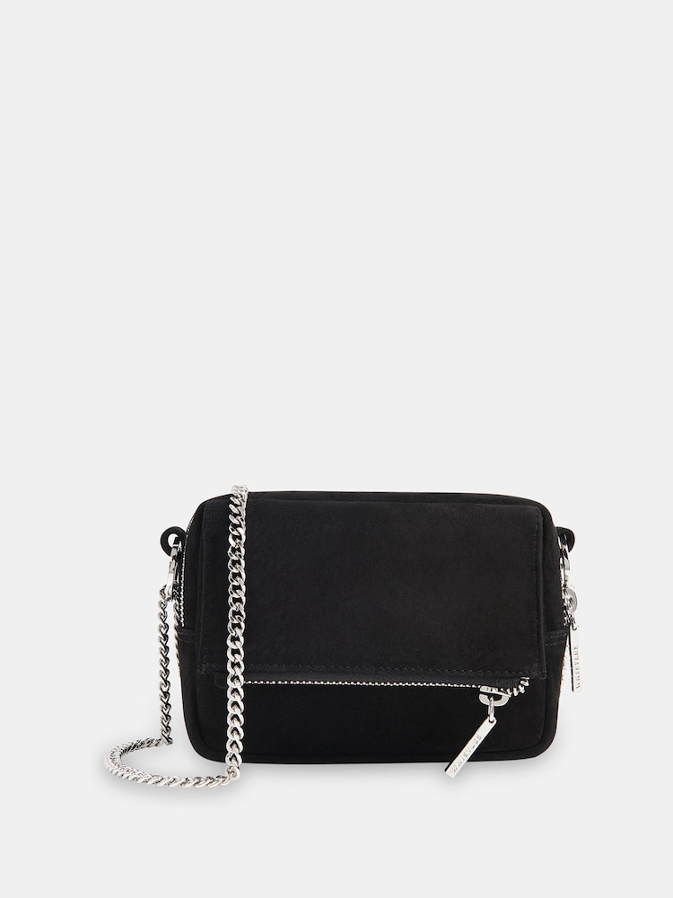 Whistles Black Suede Bibi Mini Bag - Image 1 of 4