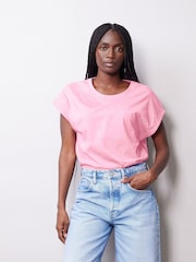 Albaray Pink 100% Cotton Roll Back T-Shirt - Image 1 of 4