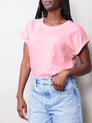 Albaray Pink 100% Cotton Roll Back T-Shirt - Image 3 of 4