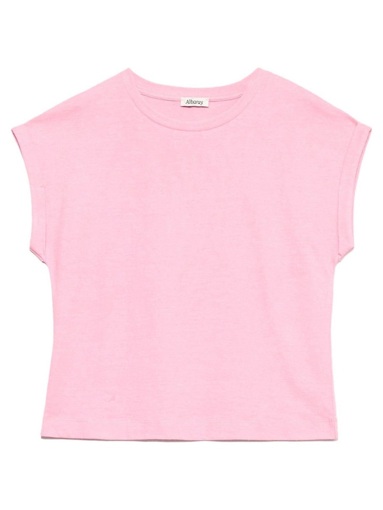 Albaray Pink 100% Cotton Roll Back T-Shirt - Image 4 of 4