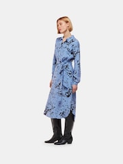 Whistles Blue Smudged Spot Print Imie Dress - Image 1 of 5