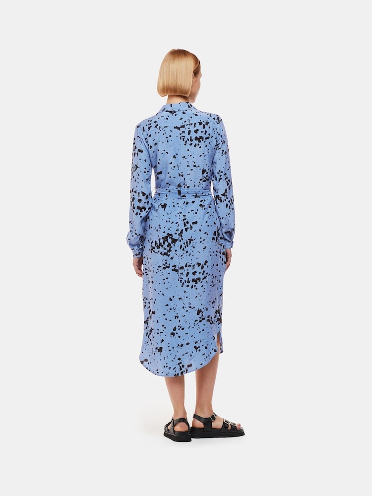Whistles Blue Smudged Spot Print Imie Dress - Image 2 of 5