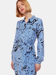 Whistles Blue Smudged Spot Print Imie Dress - Image 4 of 5