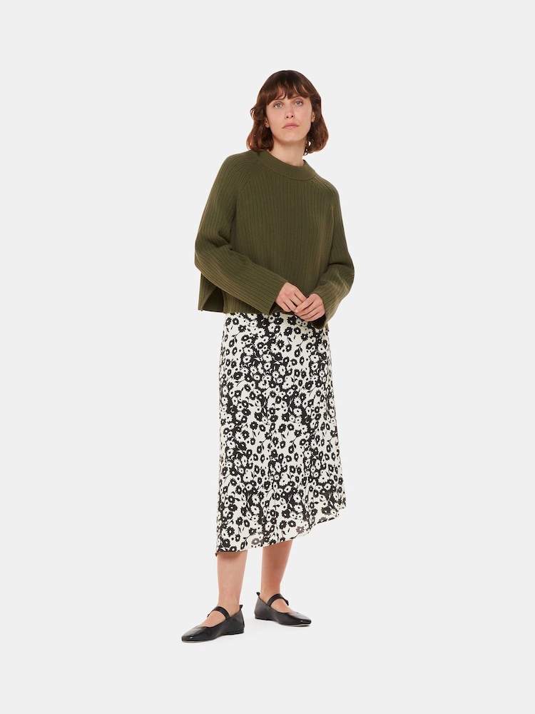 Whistles Riley Floral Print Black Skirt - Image 1 of 5 Whistles Riley Floral Print Black Skirt - Image 1 of 5
