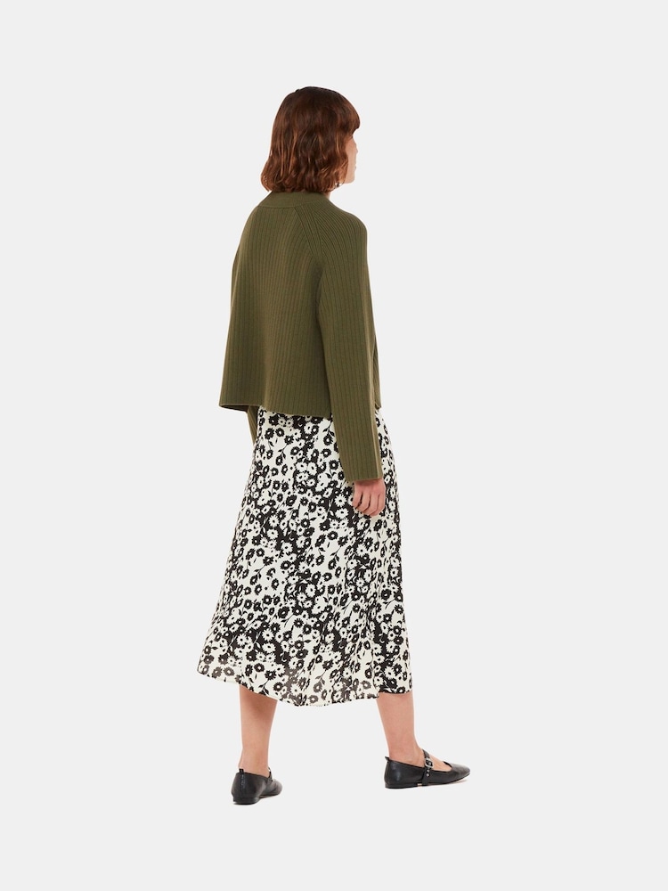 Whistles Riley Floral Print Black Skirt - Image 2 of 5 Whistles Riley Floral Print Black Skirt - Image 2 of 5