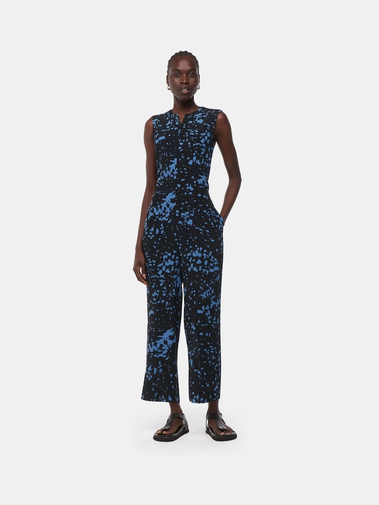 Whistles Black Smudged Spot Drew Jumpsuit - Image 1 of 5