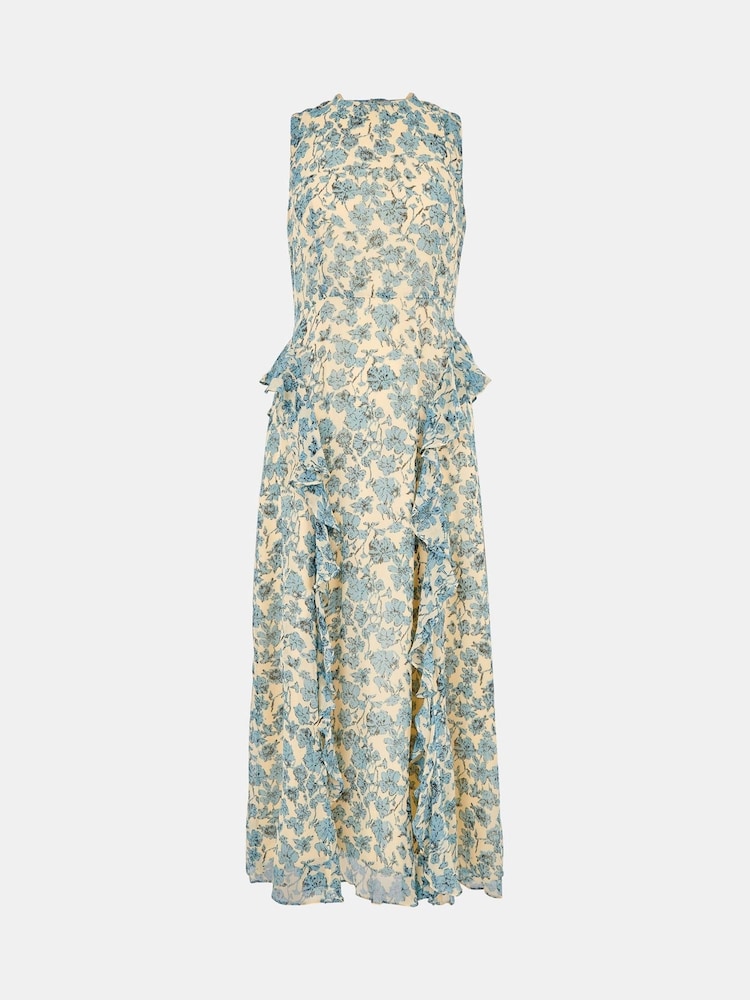 Whistles Blue Shaded Floral Nellie Dress - Image 5 of 5