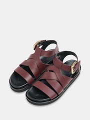 Whistles Red Ezra Strappy Sandals - Image 3 of 5