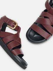 Whistles Red Ezra Strappy Sandals - Image 4 of 5