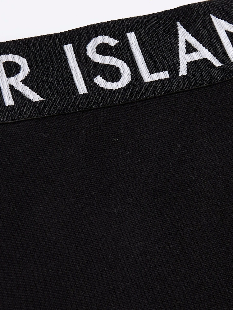 River Island Black Girls Deep 100% Cotton Waistband Kickflare Trousers - Image 3 of 3