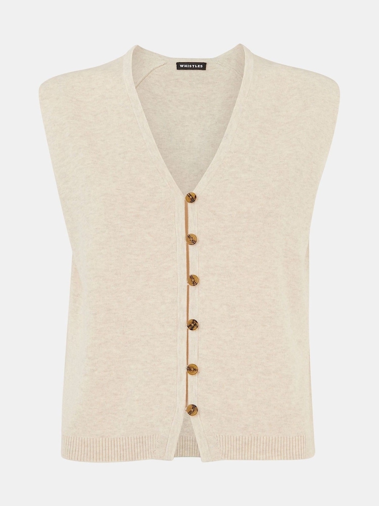 Whistles Cream Bailey Button Through Tank - Image 5 of 5