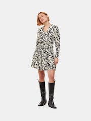 Whistles Riley Floral Shirred Black Dress - Image 3 of 3
