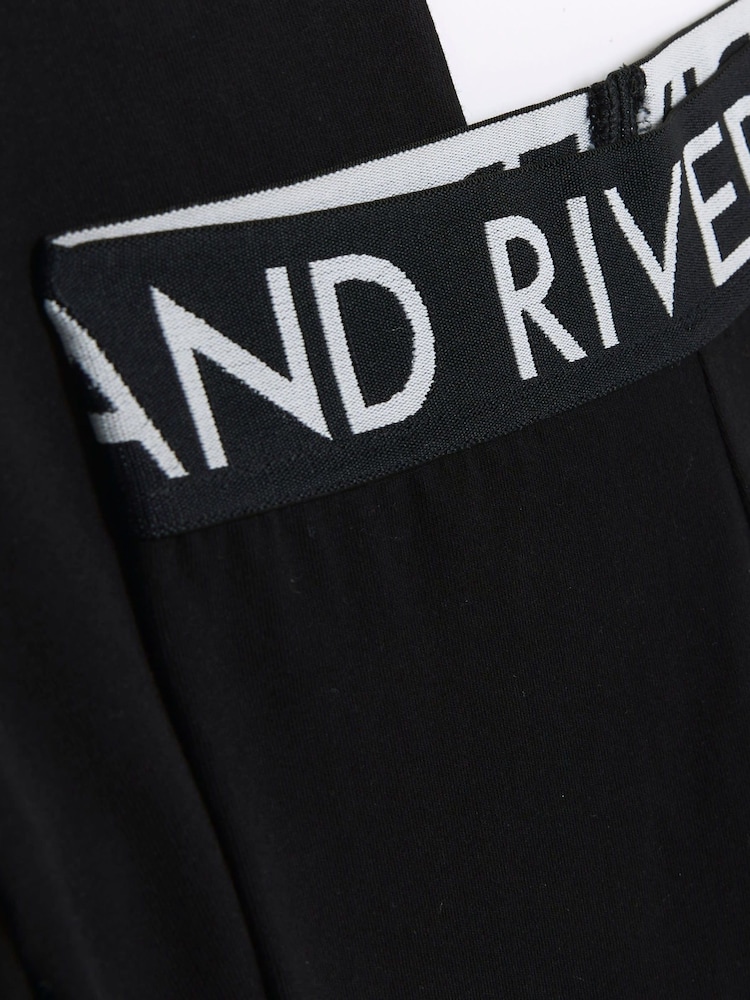 River Island Black Girls Waistband Cycle 100% Cotton Shorts 3 Pack - Image 2 of 3