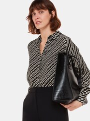 Whistles Black Diagonal Ripple Print Shirt - Image 1 of 5