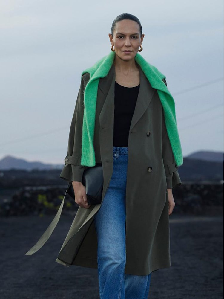 Whistles Green Riley Trench Coat - Image 1 of 6
