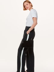 Whistles Black Crepe Side Stripe Trousers - Image 1 of 5