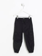 River Island Black Mini Boys Tech Cargo Trousers - Image 1 of 4