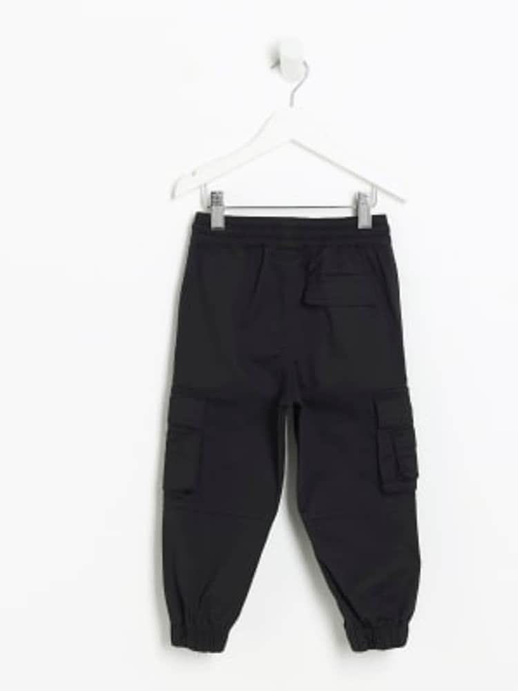 River Island Black Mini Boys Tech Cargo Trousers - Image 2 of 4