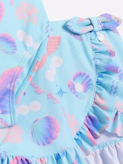 River Island Green Mini Girls Mermaid Swimsuit Skirt Set - Image 4 of 5