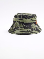 River Island Green Boys 100% Cotton Palm Bucket Hat - Image 1 of 2