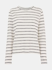 Whistles Stripe Crew Neck Pocket 100% Cotton Top - Imagen 5 de 5