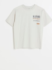 River Island Grey Boys Back Print Graphic Katori Tiger 100% Cotton T-Shirt - Image 2 of 4