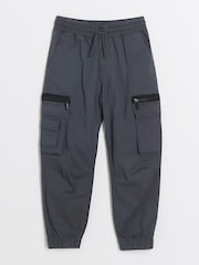 River Island Grey Boys Tech Cargo Trousers - Image 1 of 4