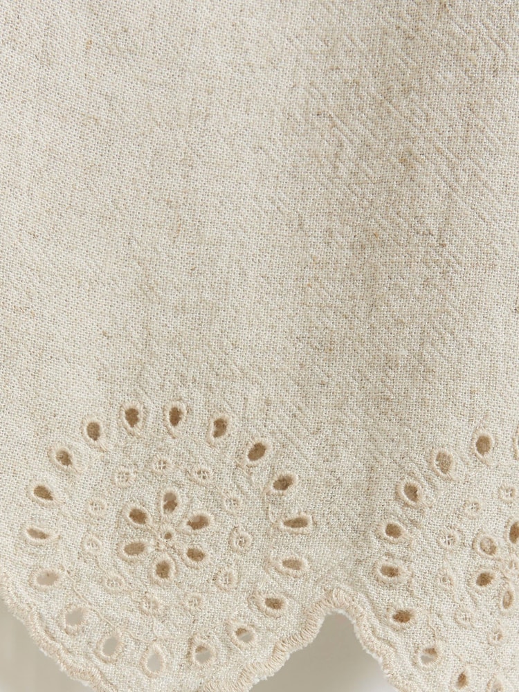 River Island Natural Girls Cut Out Linen Trousers - Image 2 of 2