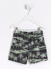 River Island Black Boys Palm Print Swim Short - Image 1 of 4