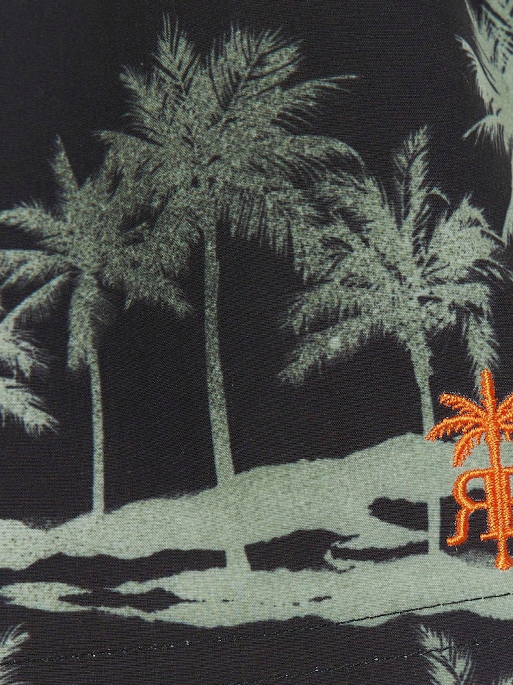 River Island Black Boys Palm Print Swim Short - Image 4 of 4