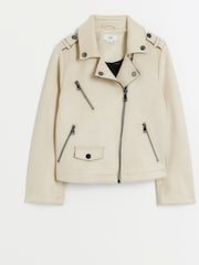 River Island Mädchen Bikerjacke aus Veloursleder - Bild 1 von 4