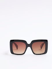 River Island Black Girls Tortoise Glitter Oversized Sunglasses - Image 1 of 3