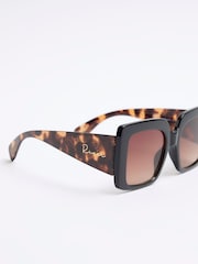 River Island Black Girls Tortoise Glitter Oversized Sunglasses - Image 3 of 3