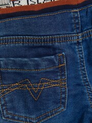 River Island Blue Boys Ribbed Waistband 100% Cotton Jeans - Image 4 of 5