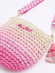 River Island Pink Girls Raffia Ombre Cross-body Bag - Image 4 of 4