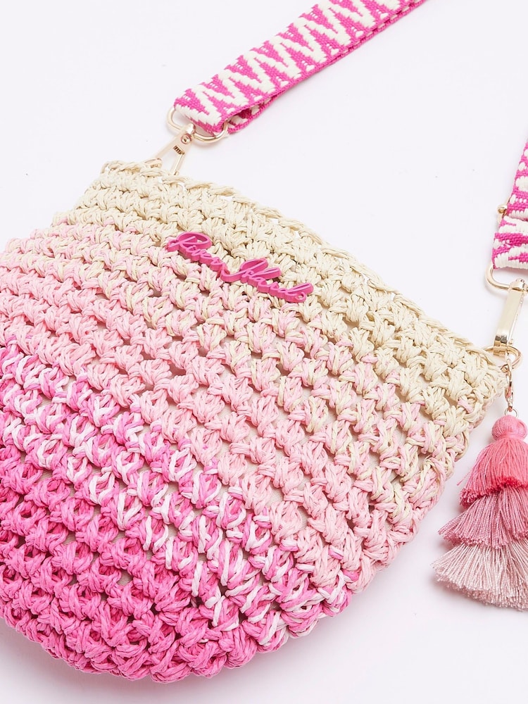 River Island Pink Girls Raffia Ombre Cross-body Bag - Image 4 of 4