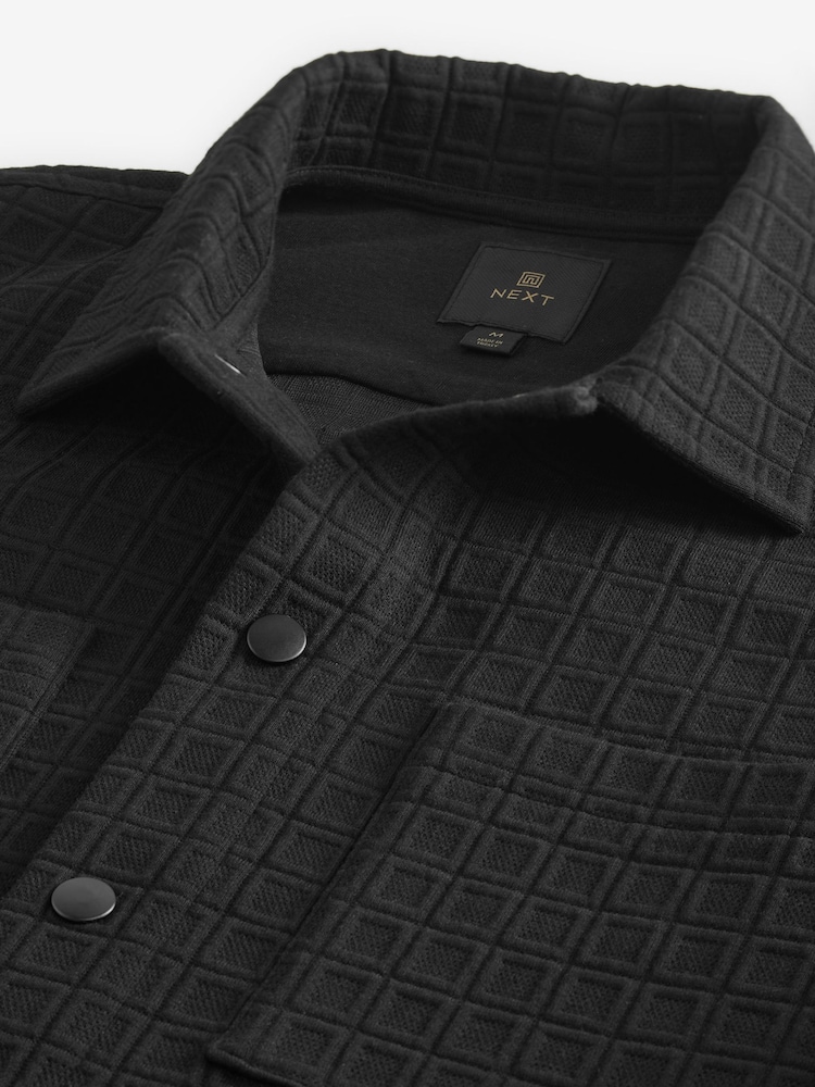 Black Premium Textured Shacket - Image 7 of 7