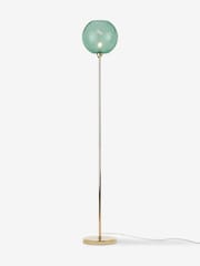 MADE.COM Blue/Brass Ilaria Floor Light - Image 1 of 3