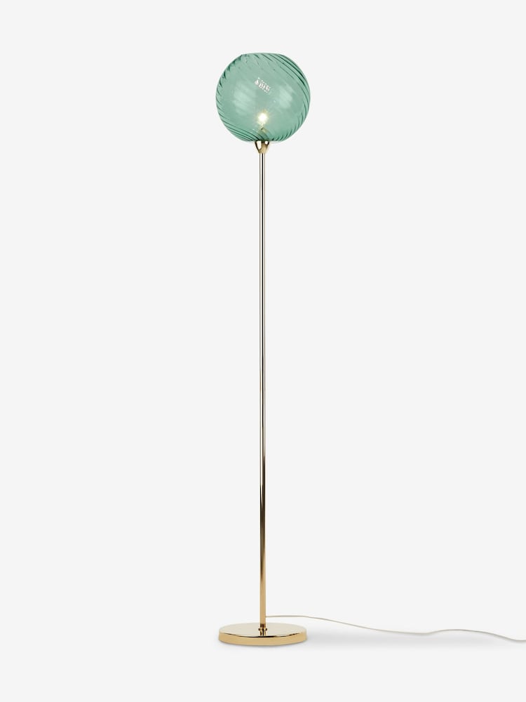 MADE.COM Blue/Brass Ilaria Floor Light - Image 2 of 3