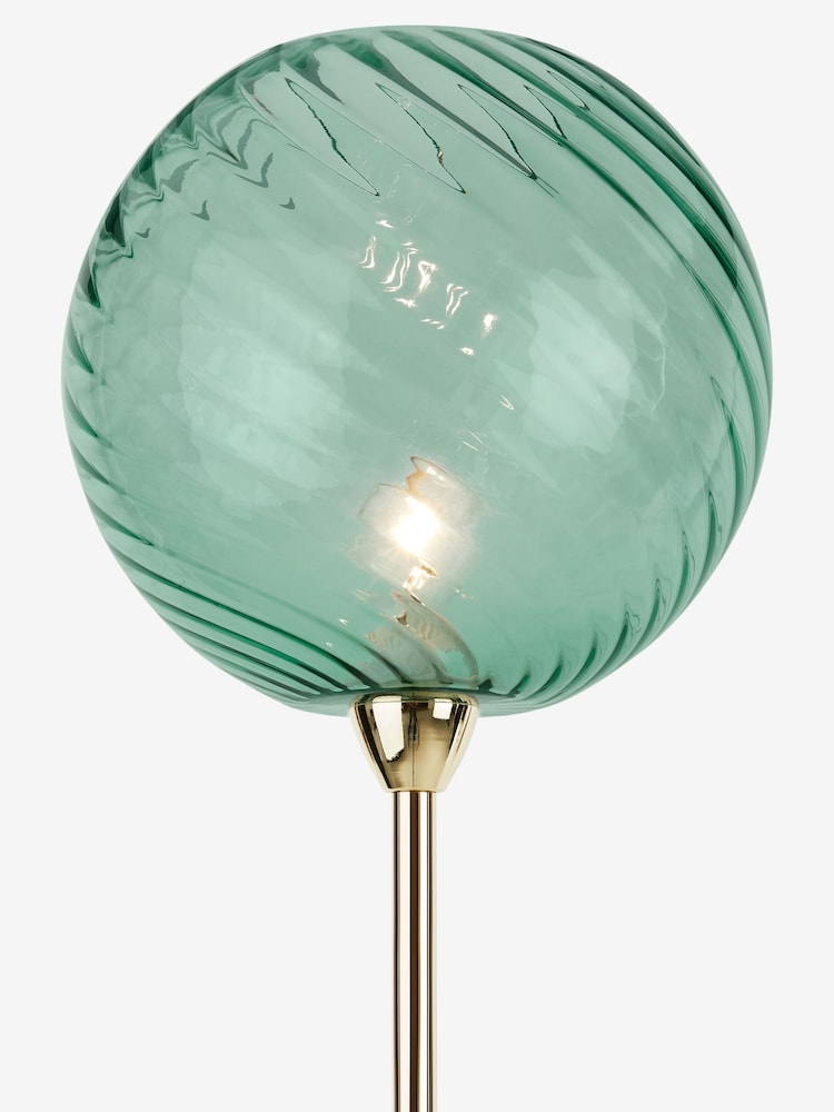 MADE.COM Blue/Brass Ilaria Floor Light - Image 3 of 3