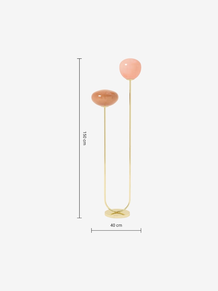 MADE.COM Brass/Pink Adrianne Floor Lamp - Image 4 of 4