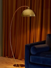 MADE.COM Gold/Bamboo Shell Floor Lamp - Image 1 of 5