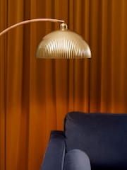 MADE.COM Gold/Bamboo Shell Floor Lamp - Image 2 of 5