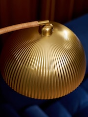 MADE.COM Gold/Bamboo Shell Floor Lamp - Image 3 of 5