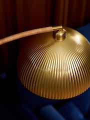 MADE.COM Gold/Bamboo Shell Floor Lamp - Image 7 of 9