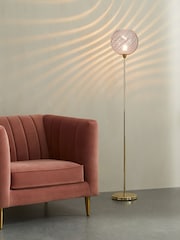 MADE.COM Brass/Pink Ilaria Floor Light - Image 1 of 4