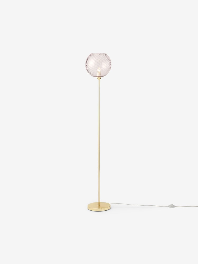 MADE.COM Brass/Pink Ilaria Floor Light - Image 2 of 4