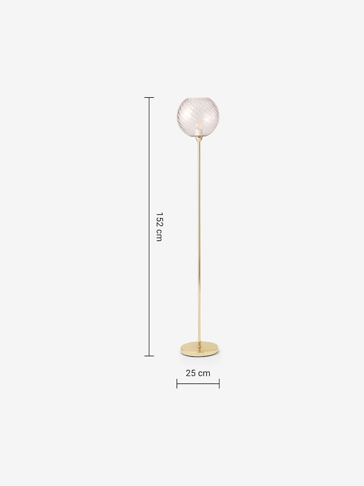 MADE.COM Brass/Pink Ilaria Floor Light - Image 4 of 4
