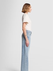 7 For All Mankind Blue Tess Wide Leg Jeans - Image 3 of 6