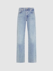 7 For All Mankind Blue Tess Wide Leg Jeans - Image 6 of 6